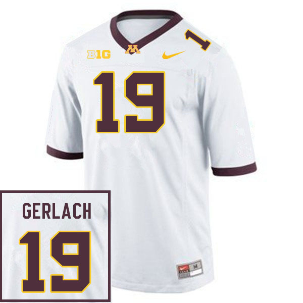 Men #19 Joey Gerlach Minnesota Golden Gophers College Football Jerseys Sale-White
